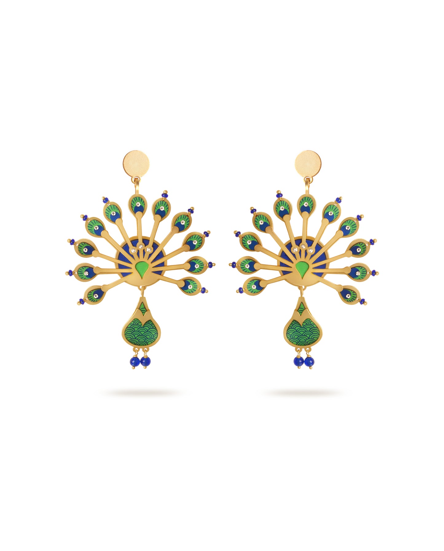 Mor Pankh Gond Art Earrings