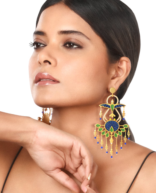 Prithvi Rachna Gond Art Earrings