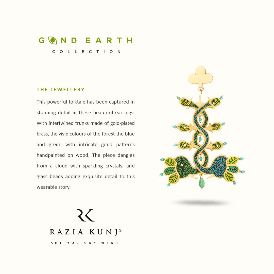 Van Raja Gond Art Earrings