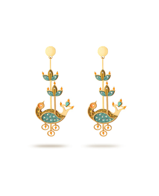Tithi Chirai Gond Art Earrings