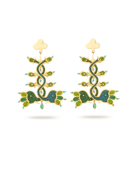 Van Raja Gond Art Earrings