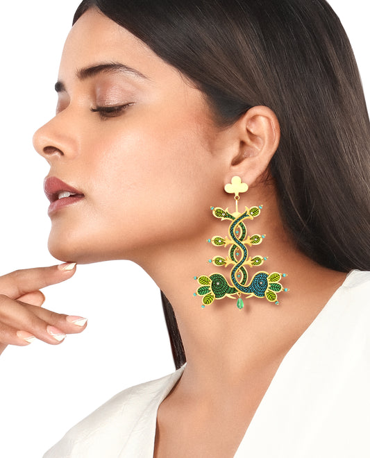 Van Raja Gond Art Earrings