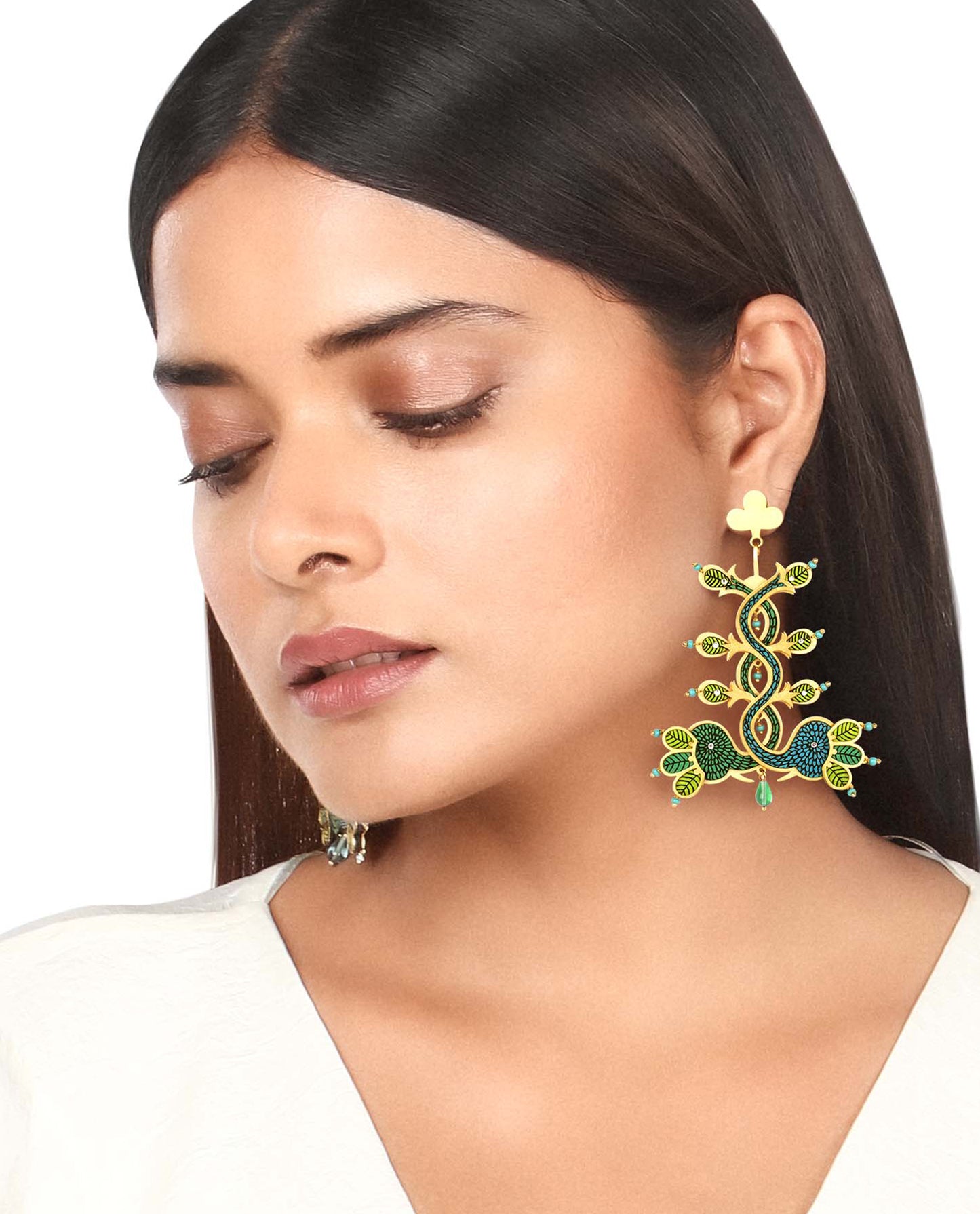 Van Raja Gond Art Earrings