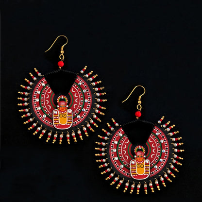 CHAMUNDI THEYYAM LOOP EARRING PEARL (MEDIUM)