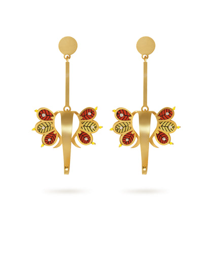 Gaj Manjiri Gond Art Earrings