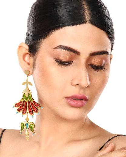 Semal Bloom Gond Art Earring