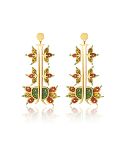 Vishal Hasti Gond Art Earrings