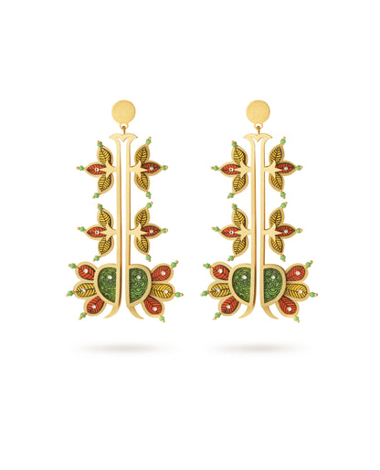 Vishal Hasti Gond Art Earrings